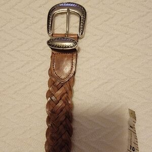 Saddlebred Braided Brown Leather Belt